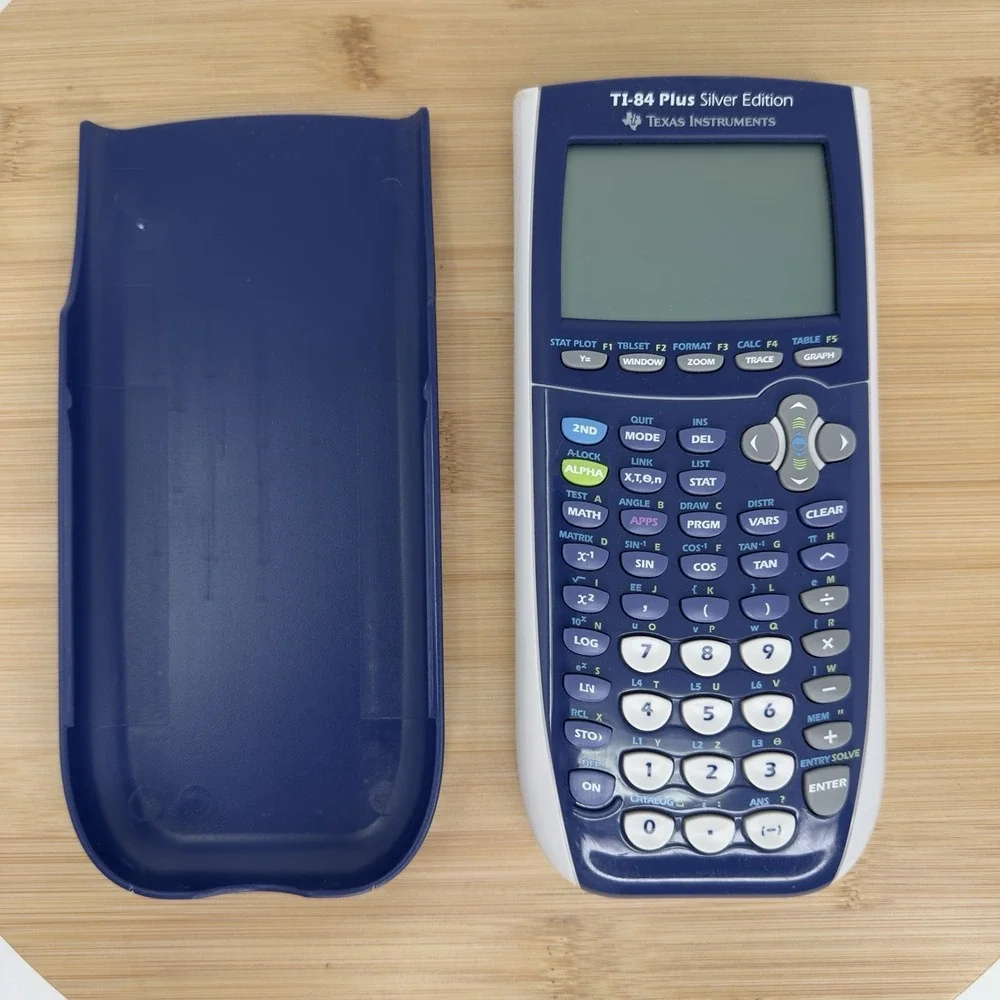 Texas Instruments TI-84 Plus Silver Edition Graphing Calculator Tested w/ Cover